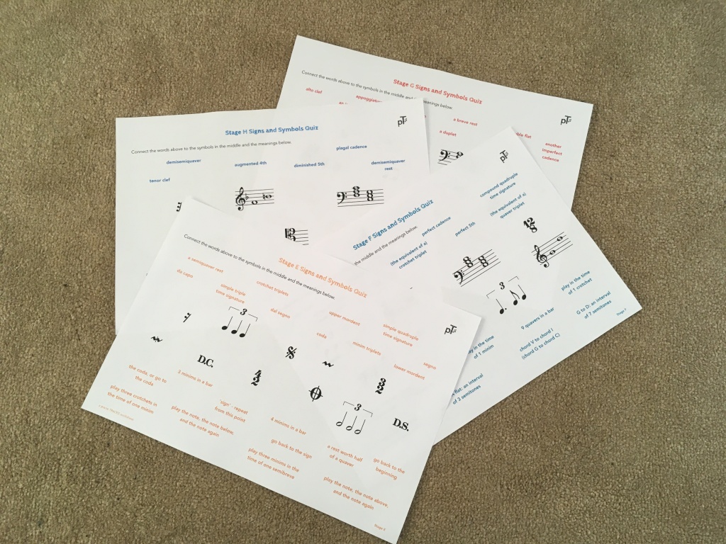 A selection of our music theory worksheets